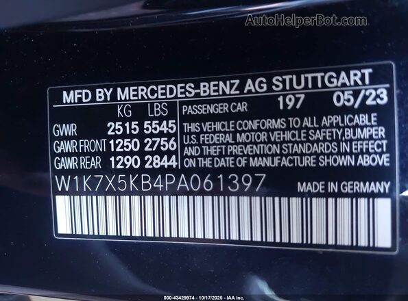 W1K7X5KB4PA061397 2023 MERCEDES-BENZ AMG GT 43 4-DOOR COUPE Black Շարժիչի բաժամունքի տեսք