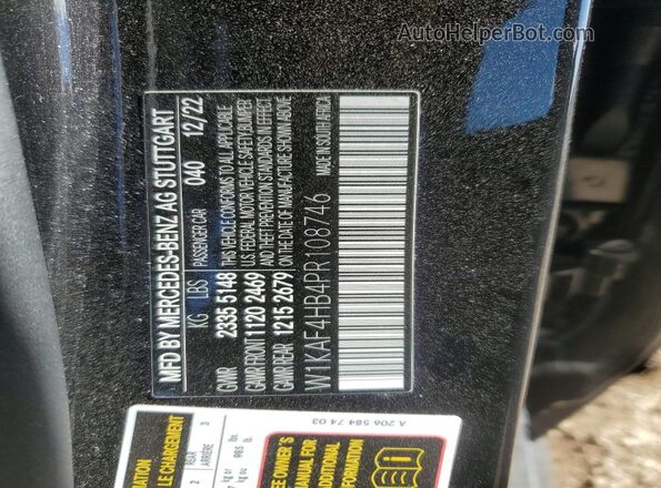 W1KAF4HB4PR108746 2023 MERCEDES-BENZ C Black VIN კოდის სტიკერის ხედი