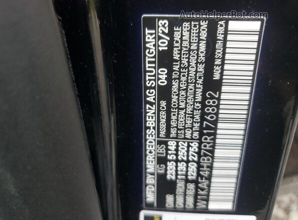 W1KAF4HB7RR176882 2024 MERCEDES-BENZ C Black Вид підкапотного простору
