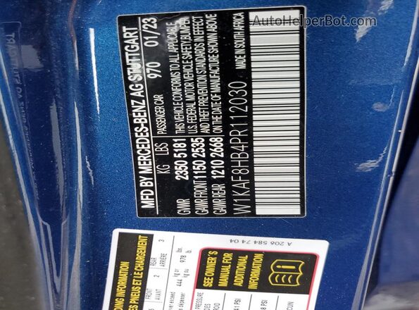 W1KAF8HB4PR112030 2023 MERCEDES-BENZ C Blue 