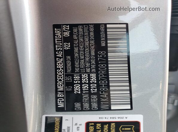 W1KAF8HB7PR081758 2023 MERCEDES-BENZ C Silver Engine compartment view