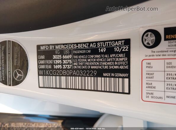W1KCG2DB0PA032229 2023 MERCEDES-BENZ EQS 450+ White Շարժիչի բաժամունքի տեսք