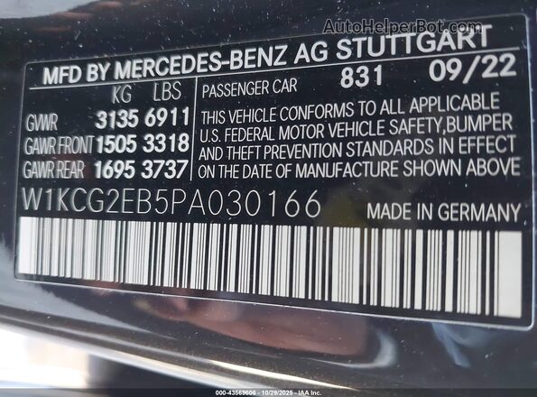 W1KCG2EB5PA030166 2023 MERCEDES-BENZ EQS 450 Black Вид підкапотного простору