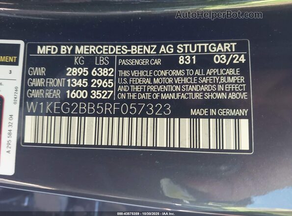 W1KEG2BB5RF057323 2024 MERCEDES-BENZ EQE 350+ Black Widok komory silnika
