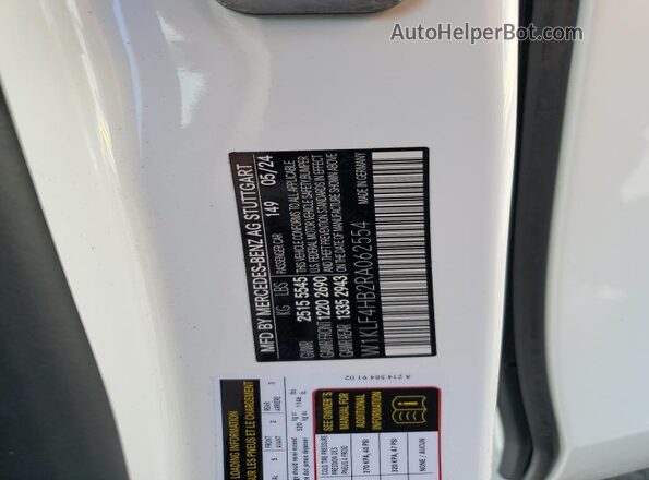 W1KLF4HB2RA062554 2024 MERCEDES-BENZ E White 