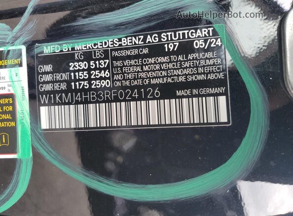 W1KMJ4HB3RF024126 2024 MERCEDES-BENZ CLE Black Widok naklejki z numerem VIN