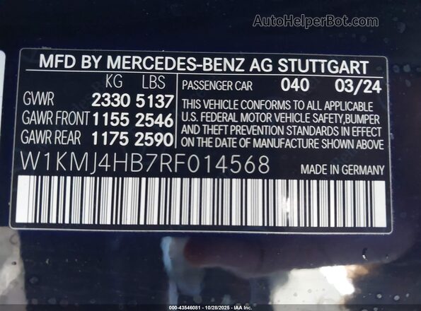 W1KMJ4HB7RF014568 2024 MERCEDES-BENZ CLE 300 Black Вид підкапотного простору