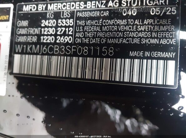 W1KMJ6CB3SF081158 2025 MERCEDES-BENZ AMG CLE 53 Черный Вид подкапотного пространства