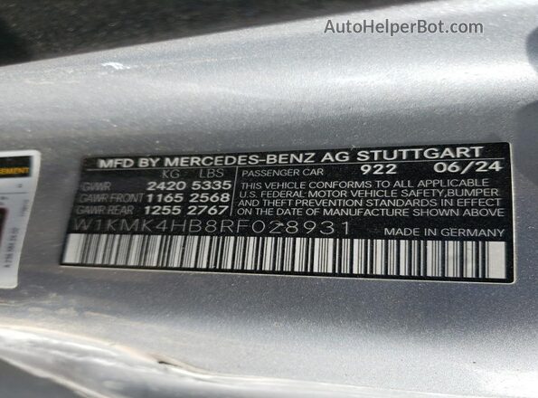 W1KMK4HB8RF028931 2024 MERCEDES-BENZ CLE Silver Widok komory silnika