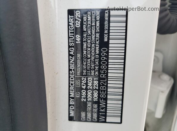 W1KWF8EB2LR580990 2020 MERCEDES-BENZ C White Engine compartment view