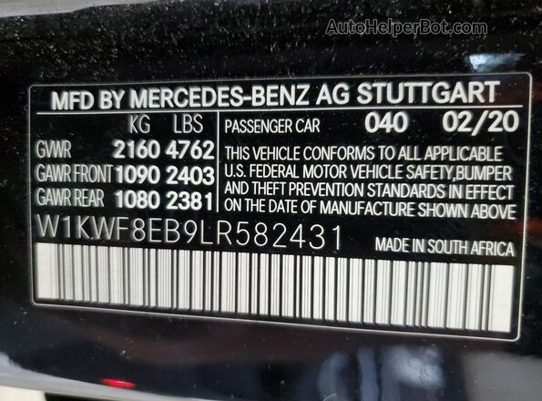 W1KWF8EB9LR582431 2020 MERCEDES-BENZ C Black Vista del compartimento del motor