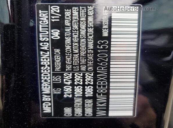 W1KWF8EBXMR620153 2021 MERCEDES-BENZ C Black Вид підкапотного простору