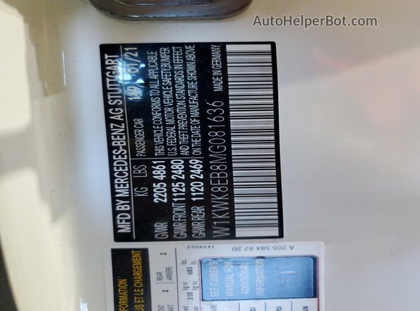 W1KWK8EB8MG081636 2021 MERCEDES-BENZ C Белый Вид подкапотного пространства