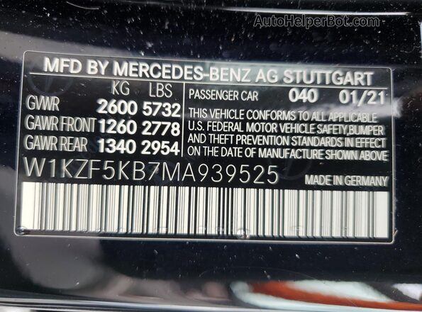 W1KZF5KB7MA939525 2021 MERCEDES-BENZ E Black Vista del compartimento del motor