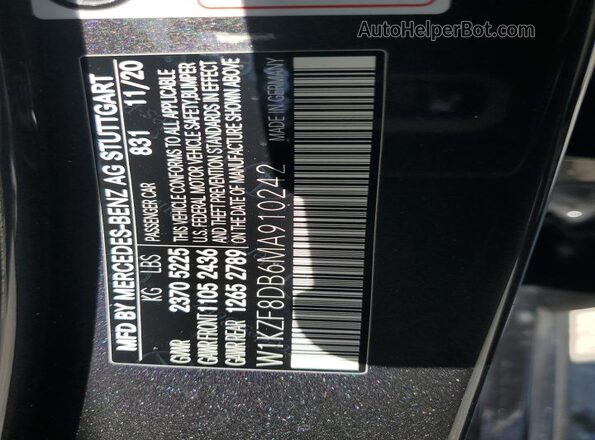 W1KZF8DB6MA910242 2021 MERCEDES-BENZ E Charcoal 