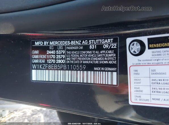W1KZF8EB5PB110559 2023 MERCEDES-BENZ E-CLASS Gray Vista del compartimento del motor
