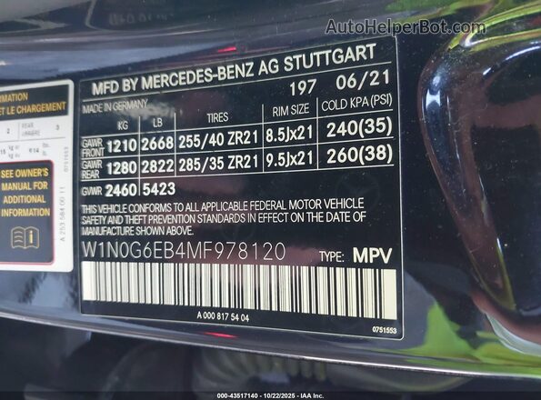 W1N0G6EB4MF978120 2021 MERCEDES-BENZ AMG GLC 43 Black Շարժիչի բաժամունքի տեսք