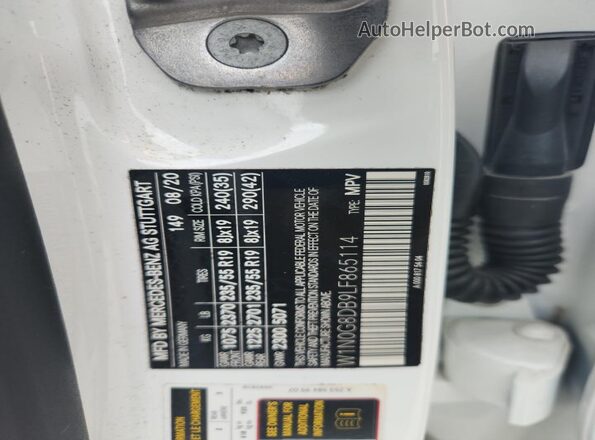 W1N0G8DB9LF865114 2020 MERCEDES-BENZ GLC-CLASS White VIN sticker view