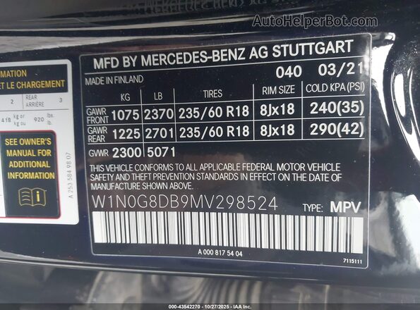 W1N0G8DB9MV298524 2021 MERCEDES-BENZ GLC 300 Черный Вид подкапотного пространства