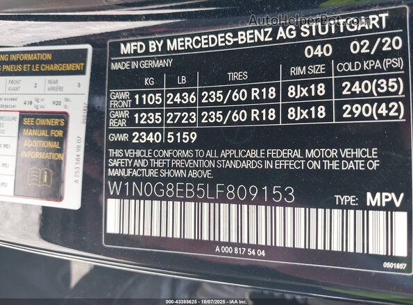 W1N0G8EB5LF809153 2020 MERCEDES-BENZ GLC 300 Black Շարժիչի բաժամունքի տեսք