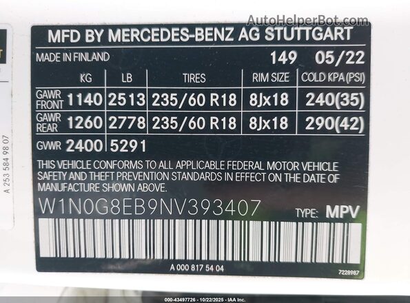 W1N0G8EB9NV393407 2022 MERCEDES-BENZ GLC 300 Белый Вид подкапотного пространства