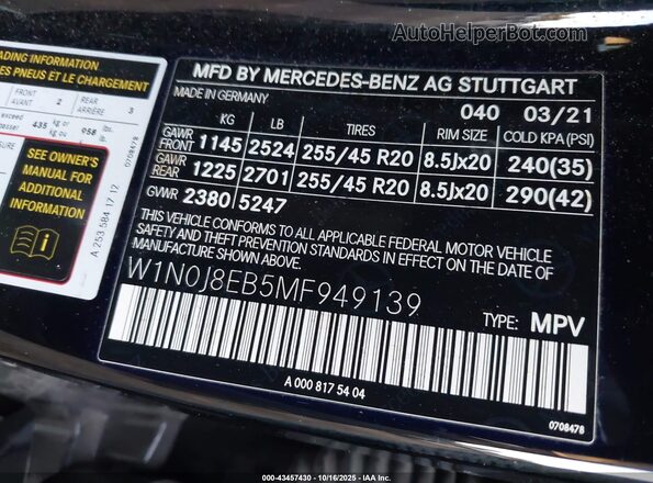 W1N0J8EB5MF949139 2021 MERCEDES-BENZ GLC 300 Black Вид підкапотного простору