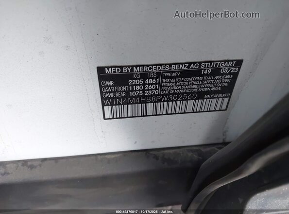 W1N4M4HB8PW302560 2023 MERCEDES-BENZ GLB-CLASS White Widok komory silnika