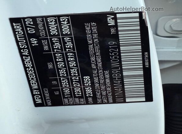 W1N4M4HB9LW055219 2020 MERCEDES-BENZ GLB-CLASS White Rear seats view