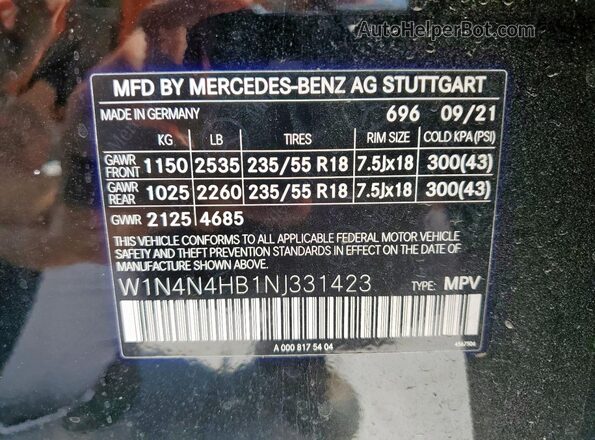 W1N4N4HB1NJ331423 2022 MERCEDES-BENZ GLA Black 