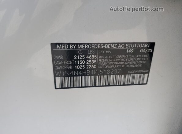 W1N4N4HB4PJ518237 2023 MERCEDES-BENZ GLA White 