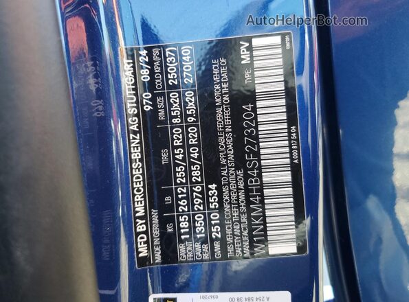 W1NKM4HB4SF273204 2025 MERCEDES-BENZ GLC-CLASS Синий Вид наклейки с VIN-кодом