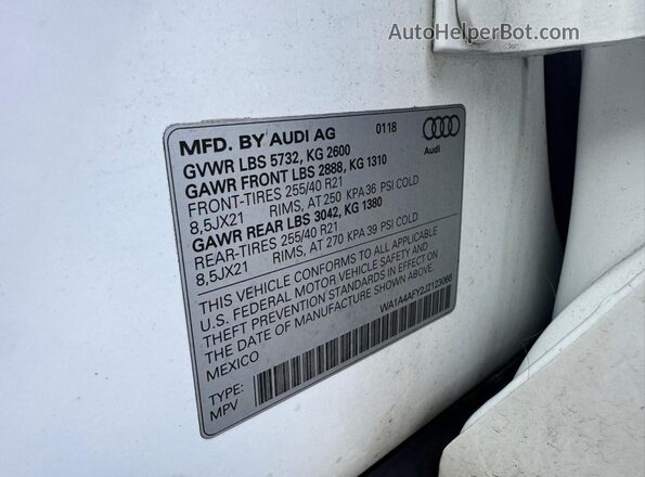 WA1A4AFY2J2123066 2018 AUDI SQ5 Белый 