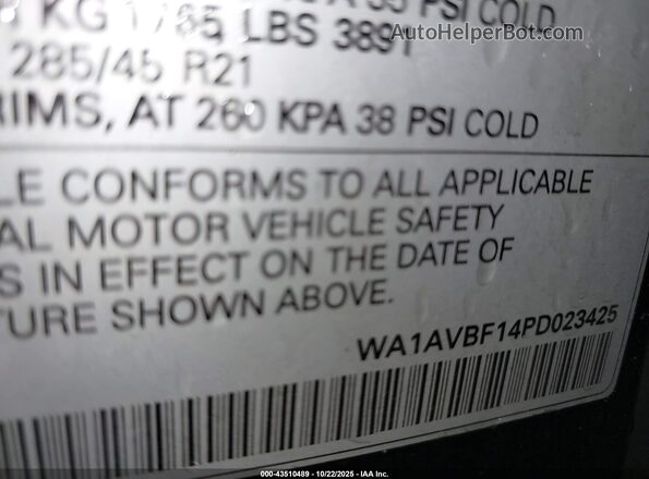 WA1AVBF14PD023425 2023 AUDI Q8 Black 