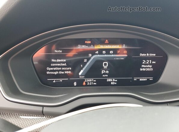 WA1B4AFY1P2135643 2023 AUDI SQ5 White Widok zestawu wskaźników
