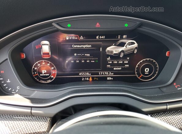 WA1B4AFY7L2120087 2020 AUDI SQ5 Gray Vista del cuadro de instrumentos