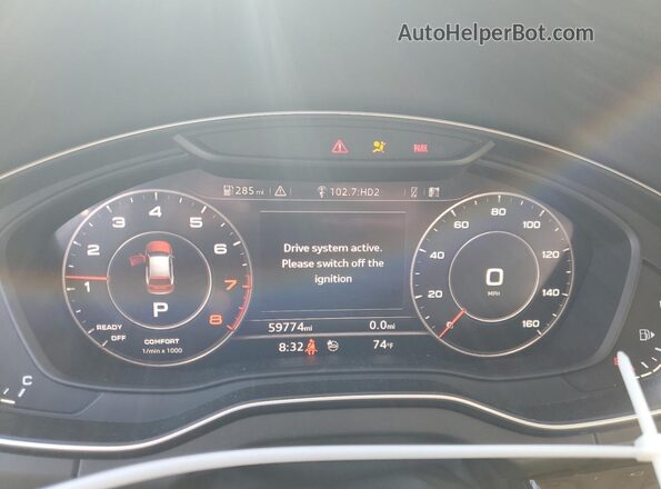 WA1BNAFY5K2039486 2019 AUDI Q5 Blue Instrument cluster view