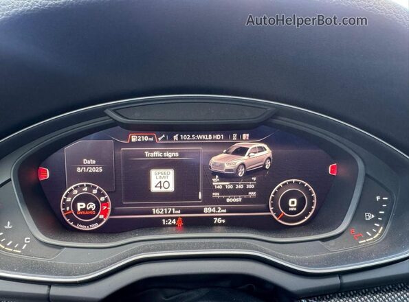 WA1C4AFY1L2037176 2020 AUDI SQ5 Black Вид панелі приладів