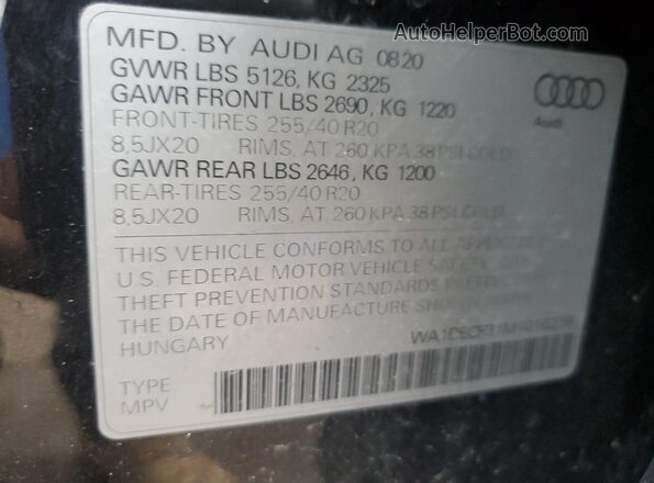 WA1DECF31M1016238 2021 AUDI Q3 Black Вид наклейки з VIN-кодом
