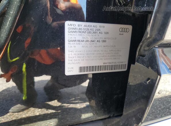 WA1DECF32L1026811 2020 AUDI Q3 Black სალონის 360-გრადუსიანი ხედი