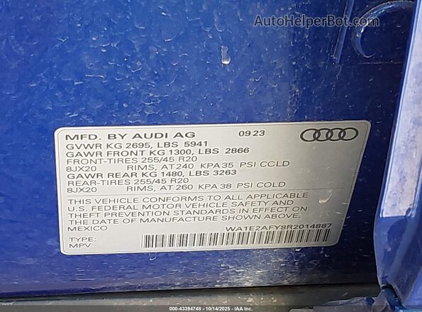 WA1E2AFY8R2014887 2024 AUDI Q5 Black 