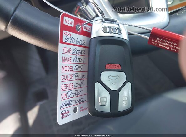 WA1EAAFY3N2015846 2022 AUDI Q5 Синий Вид панели приборов