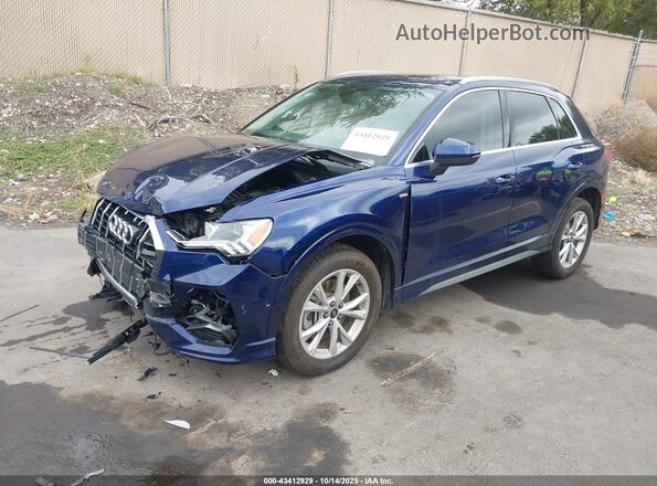 WA1EECF32M1102002 2021 AUDI Q3 Dark Blue Առջևի ձախ երեք քառորդ տեսարան