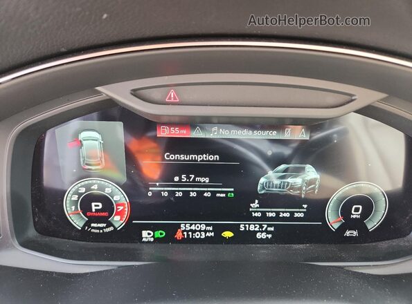 WA1EVAF13MD016361 2021 AUDI Q8 White ხელსაწყოთა პანელის ხედი