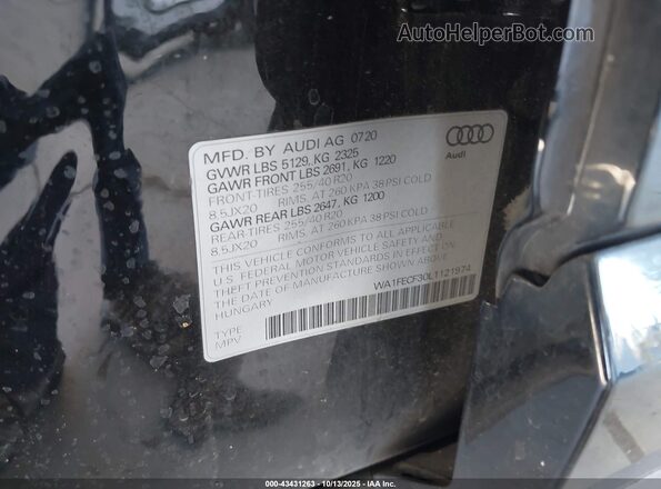 WA1FECF30L1121974 2020 AUDI Q3 Black Engine compartment view