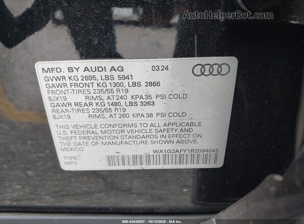 WA1G2AFY1R2084045 2024 AUDI Q5 Черный 