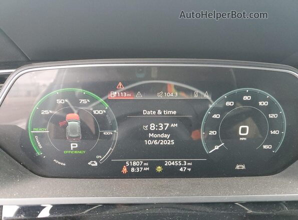 WA1LAAGE6KB008753 2019 AUDI E-TRON Угольный Вид щитка приборов