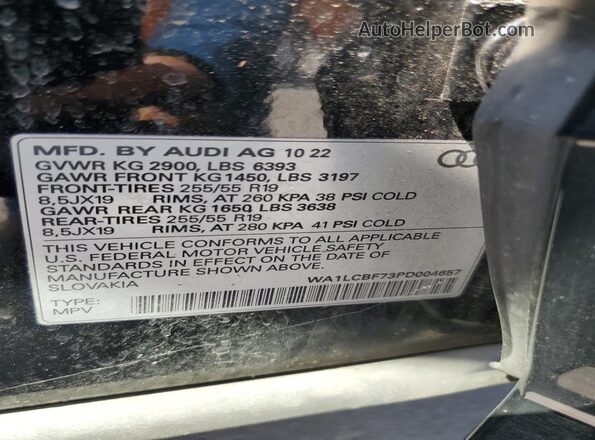 WA1LCBF73PD004657 2023 AUDI Q7 Black 