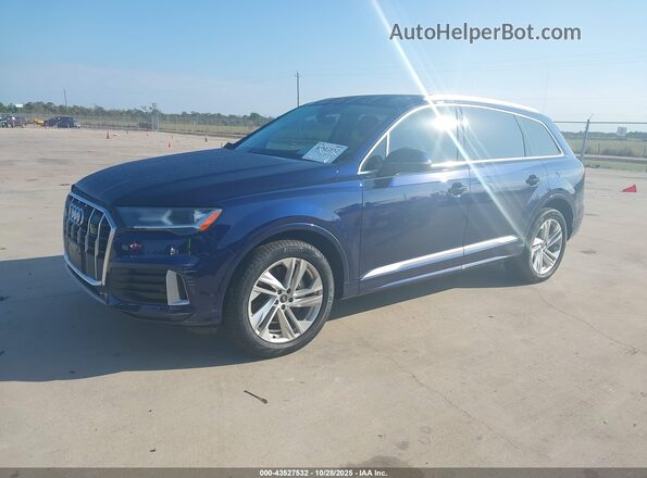 WA1LJAF70MD027972 2021 AUDI Q7 Blue Առջևի ձախ երեք քառորդ տեսարան