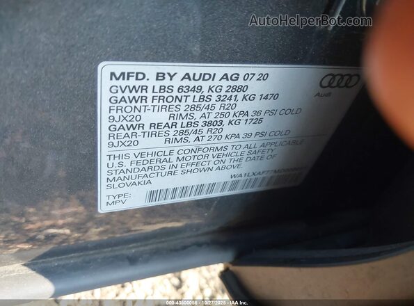 WA1LXAF77MD000461 2021 AUDI Q7 Серый Вид подкапотного пространства