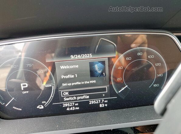 WA1VABGE1KB009596 2019 AUDI E-TRON Black Instrument cluster view
